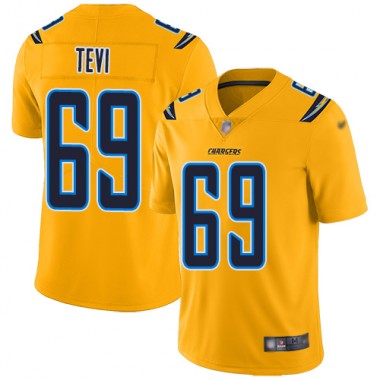 Los Angeles Chargers NFL Football Sam Tevi Gold Jersey Men Limited  #69 Inverted Legend